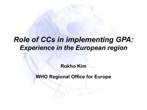 Role of CCs in implementing GPA: Experience in the European region