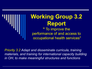 Working Group 3.2 Report &#34; performance of and access to