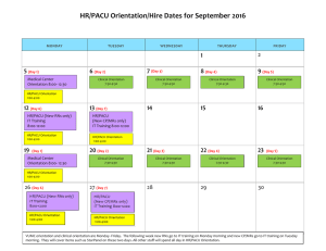 HR/PACU Orientation/Hire Dates for September 2016  1 7
