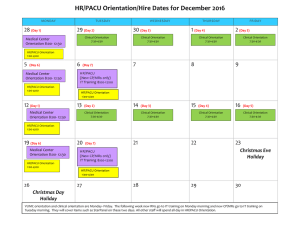 HR/PACU Orientation/Hire Dates for December 2016 28  29