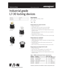 Industrial grade L7-30 locking devices Technical Data Description