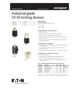 Industrial grade L9-30 locking devices Technical Data Description