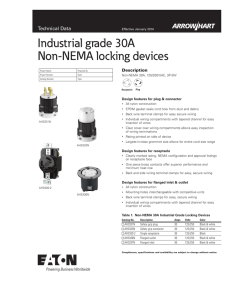Industrial grade 30A Non-NEMA locking devices Technical Data Description