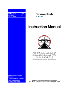 Instruction Manual  PRO APF Series LED Style III Taxiway Centerline Light (TCL)