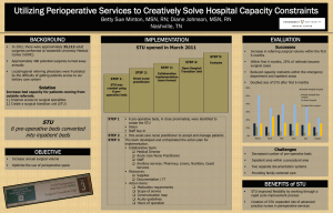 Utilizing Perioperative Services to Creatively Solve Hospital Capacity Constraints Nashville, TN BACKGROUND