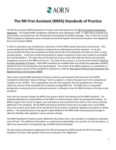 The RN First Assistant (RNFA) Standards of Practice