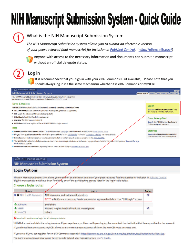 What Is The Nih Manuscript Submission System