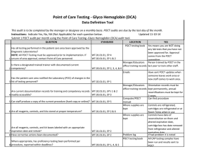 Point of Care Testing - Glyco Hemoglobin (DCA) Data Definition Tool