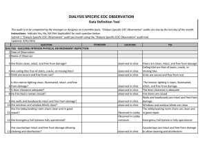 DIALYSIS SPECIFIC EOC OBSERVATION Data Definition Tool