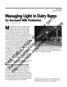 M Managing Light in Dairy Barns DATE. OF