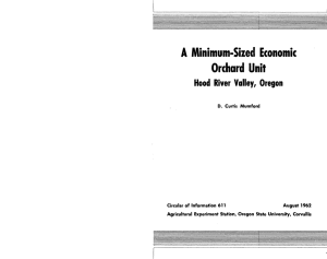 A Minimum-Sized Economic Orchard Unit Hood River Valley, Oregon