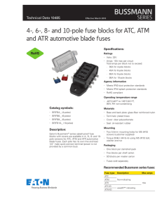 BUSSMANN 4-, 6-, 8- and 10-pole fuse blocks for ATC, ATM SERIES