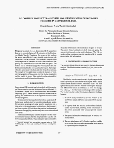 WAVELET TRANSFORMS IDENTIFICATION OF