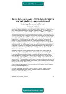 Spring Orthosis Analysis – Finite element modeling