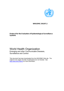 World Health Organization Emerging and other Communicable Diseases, Surveillance and Control WHO/EMC/ DIS/97.2