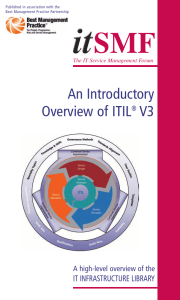 An Introductory Overview of ITIL V3 IT INFRASTRUCTURE LIBRARY