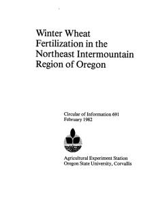 Winter Wheat Fertilization in the Northeast Intermountain Region of Oregon