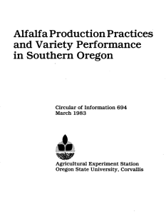 Alfalfa Production Practices and Variety Performance in Southern Oregon