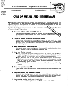 CARE OF METALS AND KITCHENWARE A Pacifk Northwest Cooperative Publication