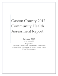 Gaston County 2012 Community Health Assessment Report