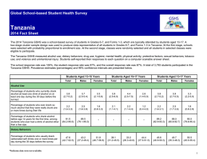Tanzania Global School-based Student Health Survey 2014 Fact Sheet