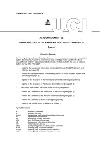 WORKING GROUP ON STUDENT FEEDBACK PROVISION Report  ACADEMIC COMMITTEE