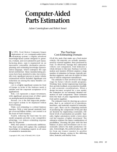 I Computer-Aided Parts Estimation The Purchase