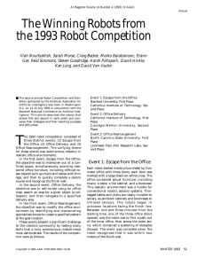 The Winning Robots from the 1993 Robot Competition
