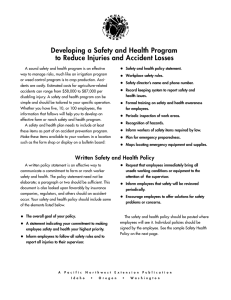 Developing a Safety and Health Program •