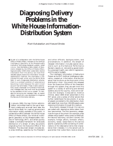 Diagnosing Delivery Problems in the White House Information- Distribution System