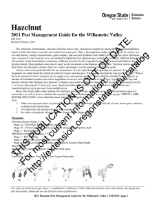 Hazelnut 2011 Pest Management Guide for the Willamette Valley