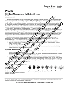 Peach 2011 Pest Management Guide for Oregon