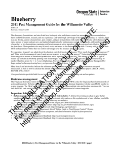Blueberry  2011 Pest Management Guide for the Willamette Valley