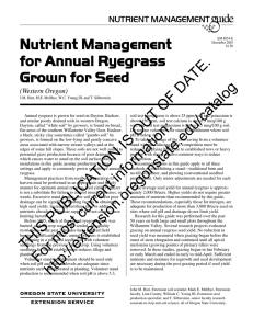 Nutrient Management for Annual Ryegrass