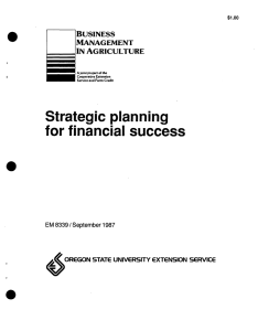 Strategic planning for financial success BUSINESS MANAGEMENT