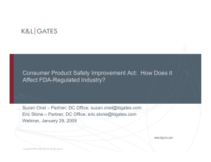 Consumer Product Safety Improvement Act:  How Does it