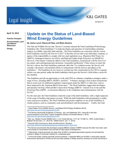 Update on the Status of Land-Based Wind Energy Guidelines