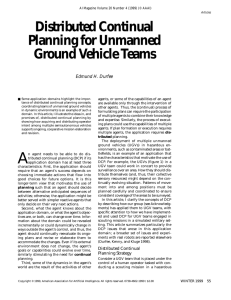 Distributed Continual Planning for Unmanned Ground Vehicle Teams Edmund H. Durfee