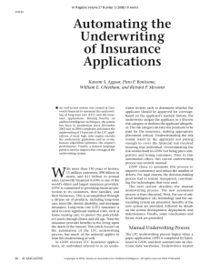 Automating the Underwriting of Insurance Applications