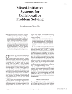 Mixed-Initiative Systems for Collaborative Problem Solving