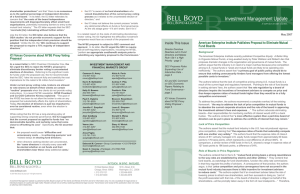 Investment Management Update Inside This Issue Fund Boards