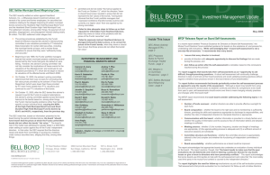 Investment Management Update Inside This Issue MFDF Releases Report on Board Self-Assessments