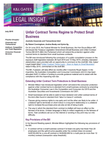 Unfair Contract Terms Regime to Protect Small Business