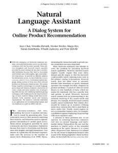 Natural Language Assistant A Dialog System for Online Product Recommendation