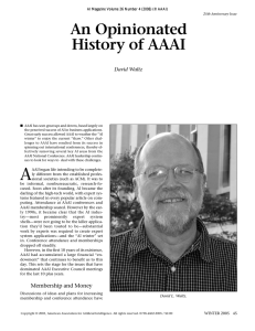 An Opinionated History of AAAI David Waltz