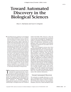 Toward Automated Discovery in the Biological Sciences