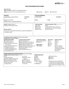 AOTA FIELDWORK DATA FORM