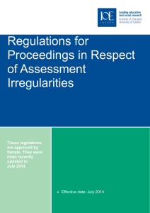 Regulations for Proceedings in Respect of Assessment Irregularities