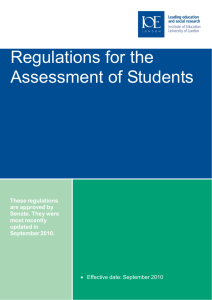 Regulations for the Assessment of Students These regulations