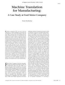 Machine Translation for Manufacturing: